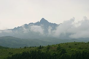 利尻富士と流雲