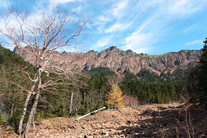 岩場から八ヶ岳を望む
