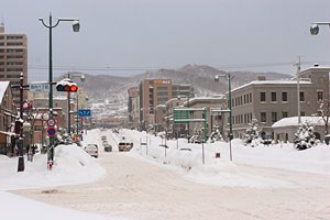 小樽市街雪化粧
