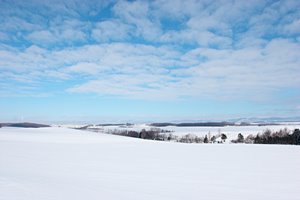 青空と雪原